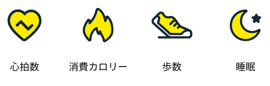 ヘルスウォッチで計測できる項目の画像